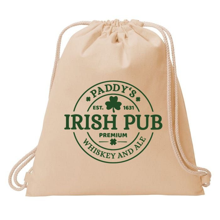 Paddy's Irish Pub Whiskey And Ale Drawstring Bag
