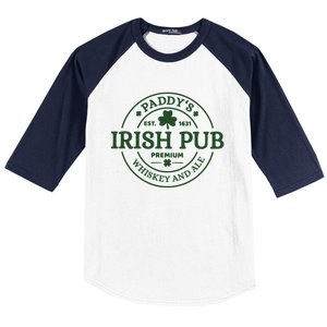 Paddy's Irish Pub Whiskey And Ale Baseball Sleeve Shirt