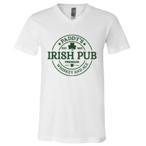 Paddy's Irish Pub Whiskey And Ale V-Neck T-Shirt