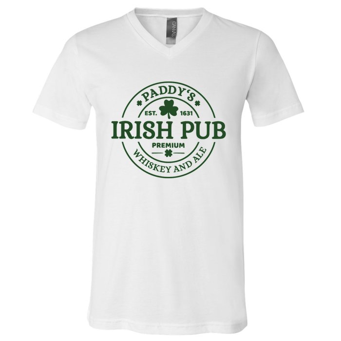 Paddy's Irish Pub Whiskey And Ale V-Neck T-Shirt