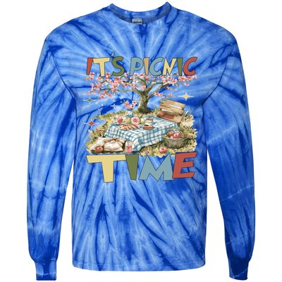 Picnics ItS Picnic Time Picnic Basket For Family Picnic Fun Gift Tie-Dye Long Sleeve Shirt