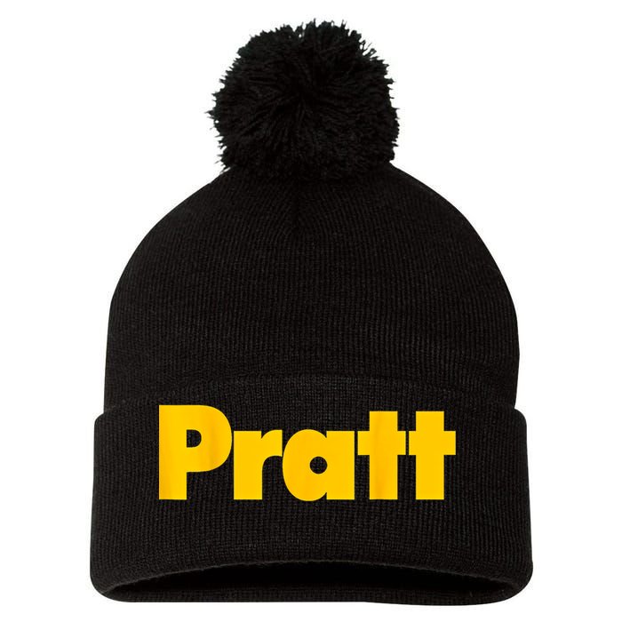 Pratt Institute Pom Pom 12in Knit Beanie