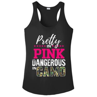 Pretty In Pink Dangerous In Camo Hunting Girl Ladies PosiCharge Competitor Racerback Tank