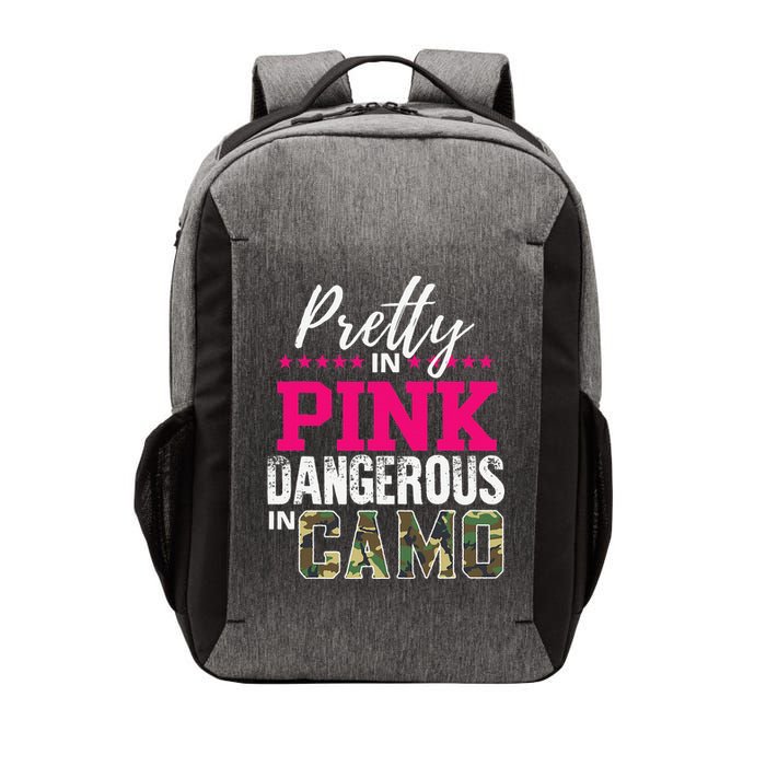 Pretty In Pink Dangerous In Camo Hunting Girl Vector Backpack