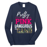 Pretty In Pink Dangerous In Camo Hunting Girl Long Sleeve Shirt