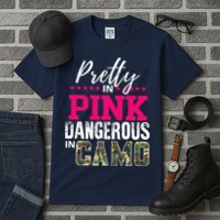 Pretty In Pink Dangerous In Camo Hunting Girl Tall T-Shirt