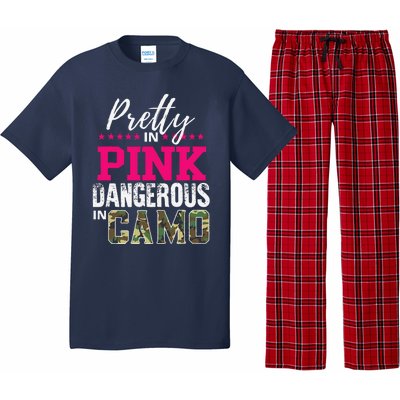 Pretty In Pink Dangerous In Camo Hunting Girl Pajama Set