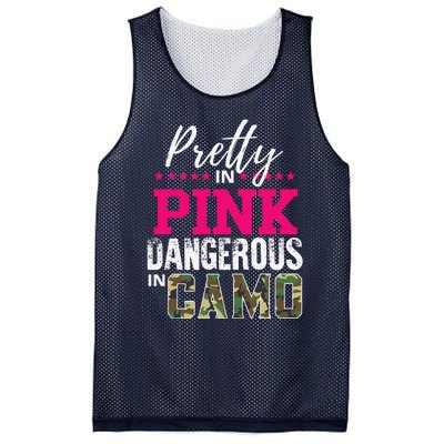 Pretty In Pink Dangerous In Camo Hunting Girl Mesh Reversible Basketball Jersey Tank