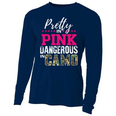 Pretty In Pink Dangerous In Camo Hunting Girl Cooling Performance Long Sleeve Crew