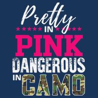 Pretty In Pink Dangerous In Camo Hunting Girl Pom Pom 12in Knit Beanie