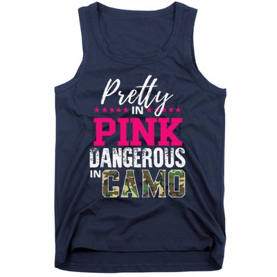 Pretty In Pink Dangerous In Camo Hunting Girl Tank Top