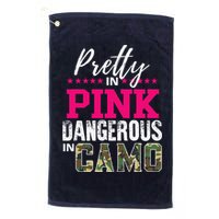 Pretty In Pink Dangerous In Camo Hunting Girl Golf Towel