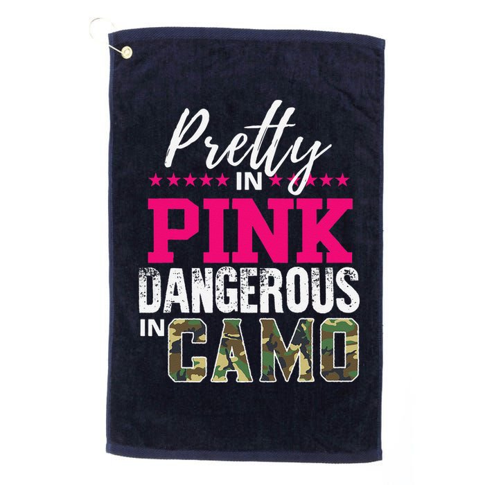 Pretty In Pink Dangerous In Camo Hunting Girl Golf Towel