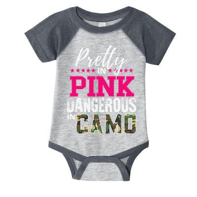 Pretty In Pink Dangerous In Camo Hunting Girl Infant Baby Jersey Bodysuit