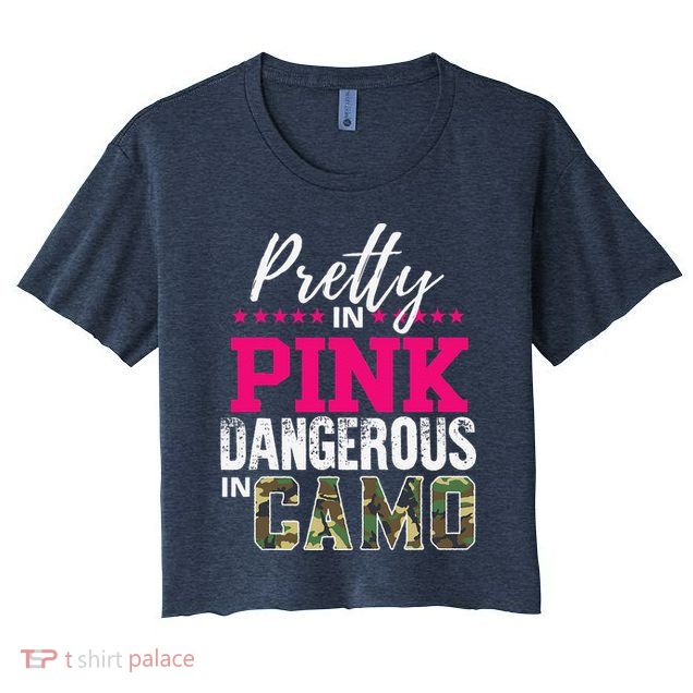 Pretty In Pink Dangerous In Camo Hunting Girl Crop Top