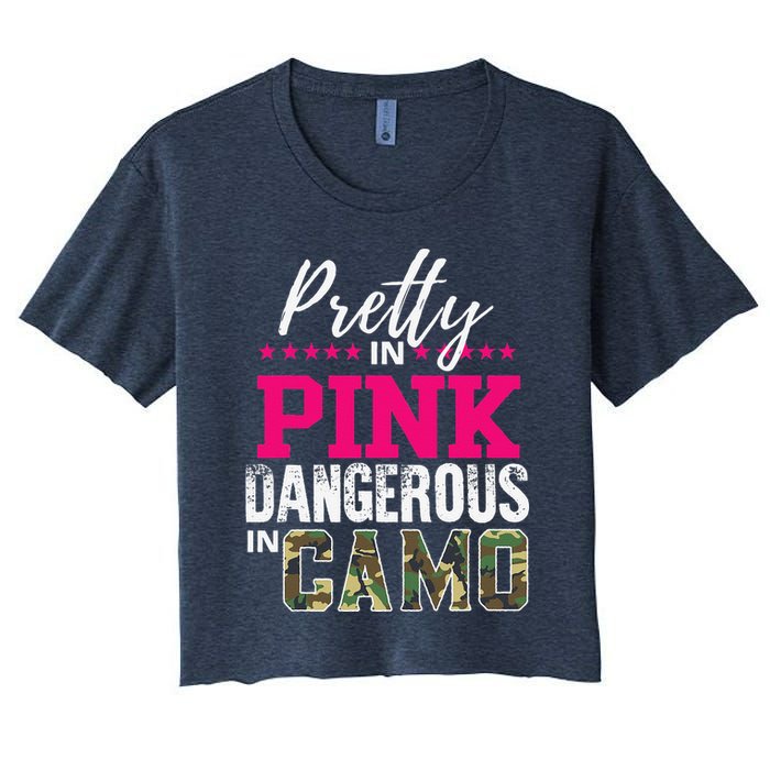 Pretty In Pink Dangerous In Camo Hunting Girl Crop Top