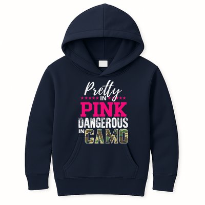 Pretty In Pink Dangerous In Camo Hunting Girl Kids Hoodie