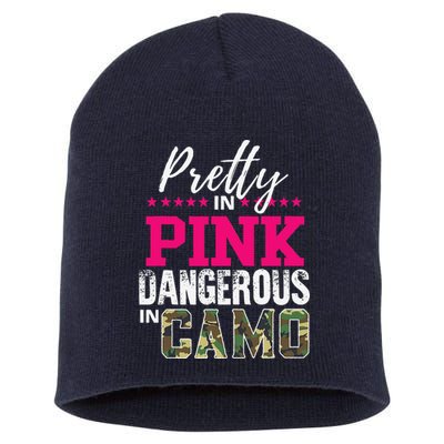 Pretty In Pink Dangerous In Camo Hunting Girl Short Acrylic Beanie