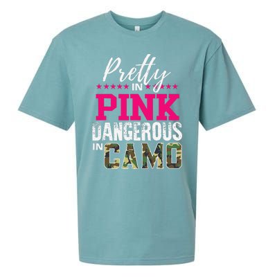 Pretty In Pink Dangerous In Camo Hunting Girl Sueded Cloud Jersey T-Shirt