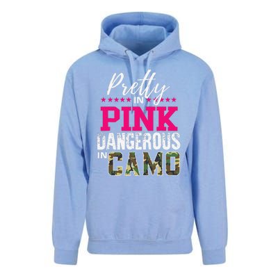 Pretty In Pink Dangerous In Camo Hunting Girl Unisex Surf Hoodie