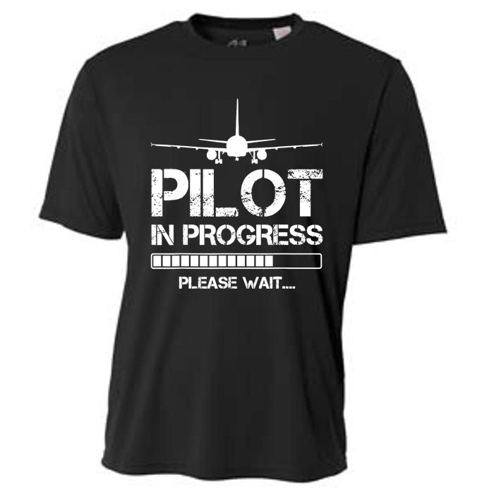 Pilot In Progress Please Wait Funny Pilot School Student Cooling Performance Crew T-Shirt