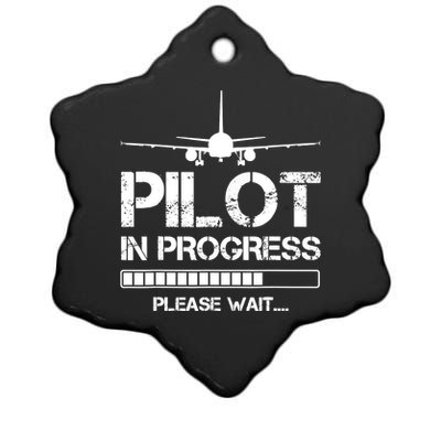 Pilot In Progress Please Wait Funny Pilot School Student Ceramic Star Ornament