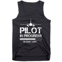 Pilot In Progress Please Wait Funny Pilot School Student Tank Top