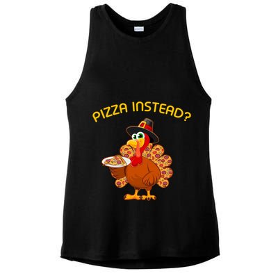 Pizza Instead Pizza Lover Hate Turkey Ladies PosiCharge Tri-Blend Wicking Tank
