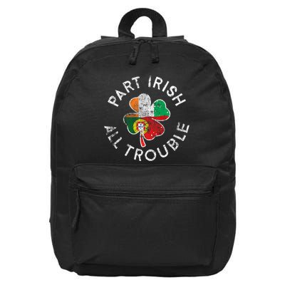 Part Irish Portuguese All Trouble Clover St. PatrickS Day 16 in Basic Backpack