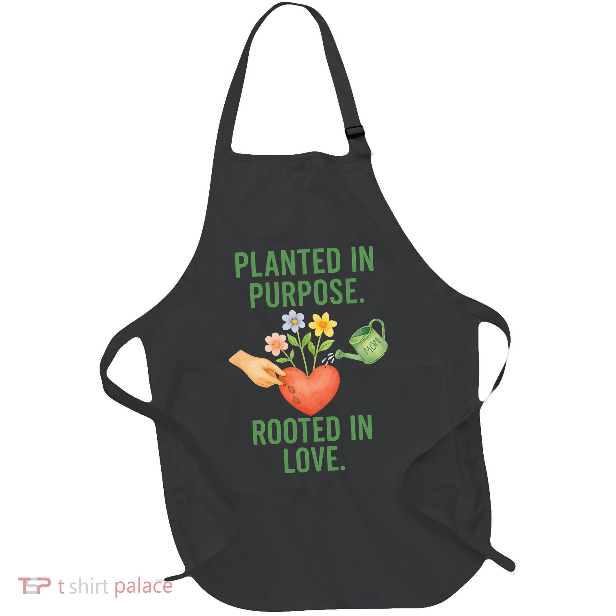 PLANTED IN PURPOSE ROOTED IN LOVE Full-Length Apron With Pockets