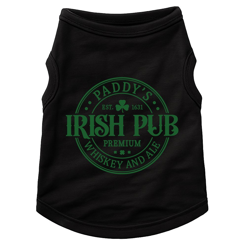 Paddys Irish Pub Vintage St Patricks Day Doggie Tank