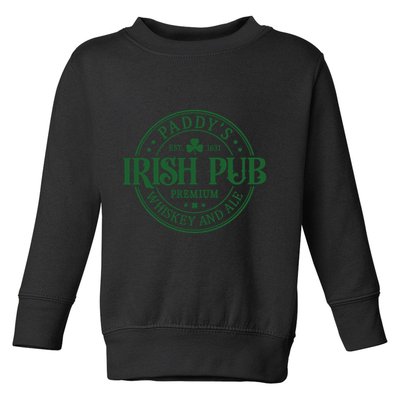 Paddys Irish Pub Vintage St Patricks Day Toddler Sweatshirt