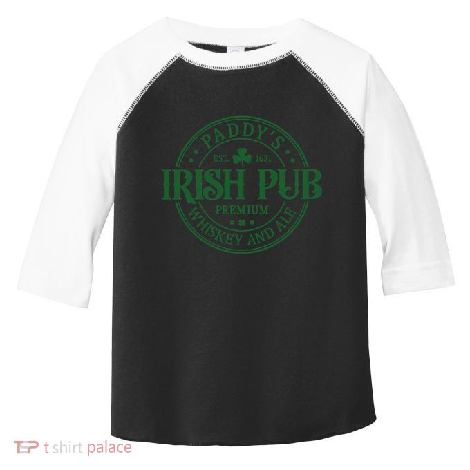 Paddys Irish Pub Vintage St Patricks Day Toddler Fine Jersey T-Shirt