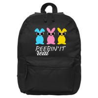 Peepin It Real Easter Bunnies Cool 16 in Basic Backpack