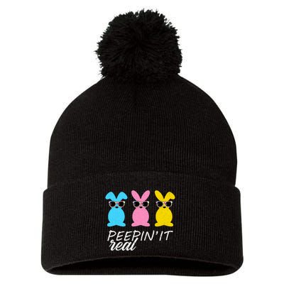 Peepin It Real Easter Bunnies Cool Pom Pom 12in Knit Beanie
