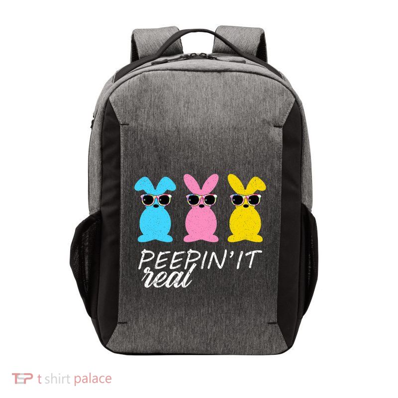 Peepin It Real Easter Bunnies Cool Vector Backpack