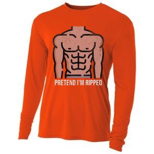 Pretend Im Ripped Halloween Costume Strong Sculpted Physique Cooling Performance Long Sleeve Crew