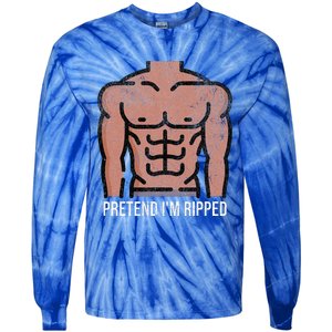 Pretend Im Ripped Halloween Costume Strong Sculpted Physique Tie-Dye Long Sleeve Shirt