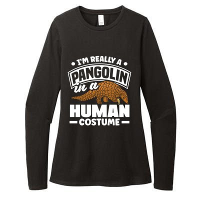 Pangolin Im Really A Pangolin In A Hu Costume Funny Gift Womens CVC Long Sleeve Shirt