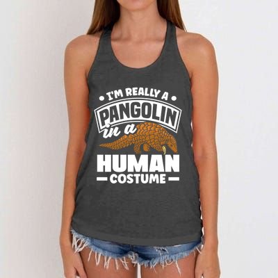 Pangolin Im Really A Pangolin In A Hu Costume Funny Gift Women's Knotted Racerback Tank