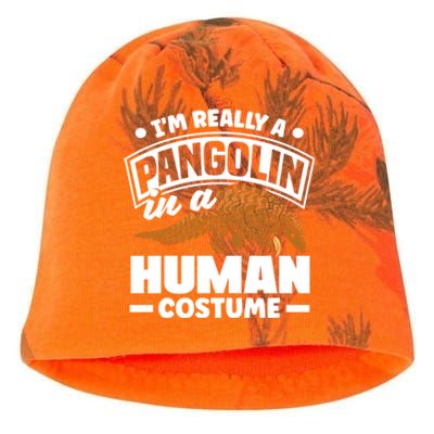 Pangolin Im Really A Pangolin In A Hu Costume Funny Gift Kati - Camo Knit Beanie