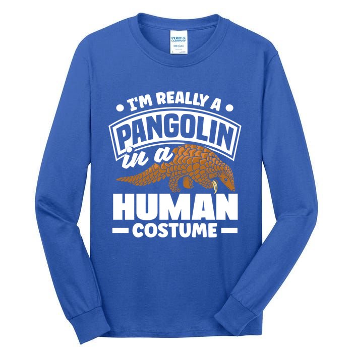 Pangolin Im Really A Pangolin In A Hu Costume Funny Gift Tall Long Sleeve T-Shirt