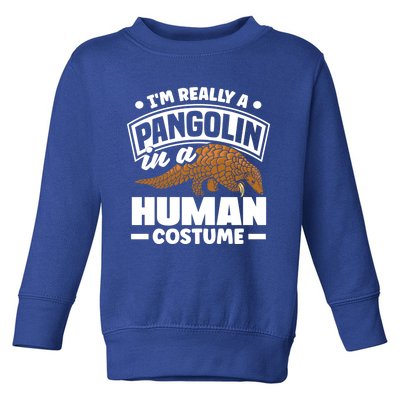 Pangolin Im Really A Pangolin In A Hu Costume Funny Gift Toddler Sweatshirt