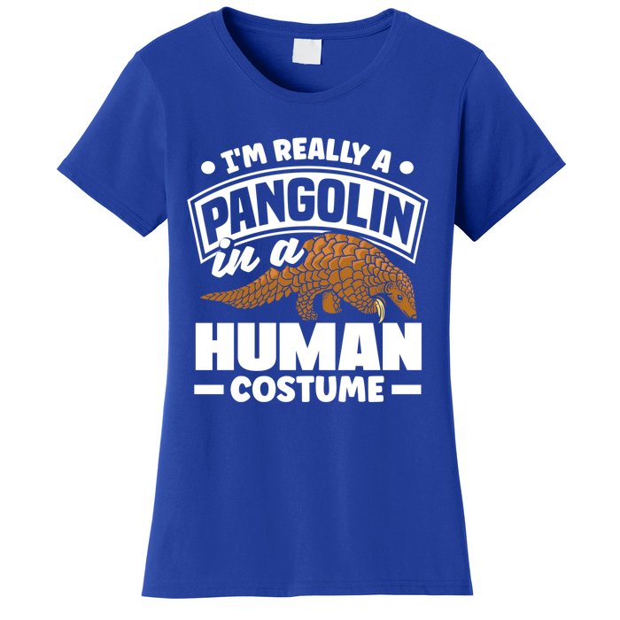 Pangolin Im Really A Pangolin In A Hu Costume Funny Gift Women's T-Shirt