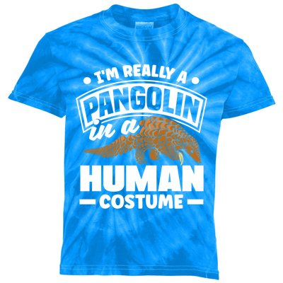 Pangolin Im Really A Pangolin In A Hu Costume Funny Gift Kids Tie-Dye T-Shirt