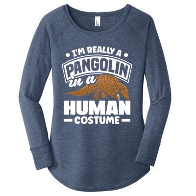 Pangolin Im Really A Pangolin In A Hu Costume Funny Gift Women's Perfect Tri Tunic Long Sleeve Shirt