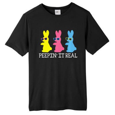 Peepin' It Real Colorful Easter Bunny Cool Gift Tall Fusion ChromaSoft Performance T-Shirt