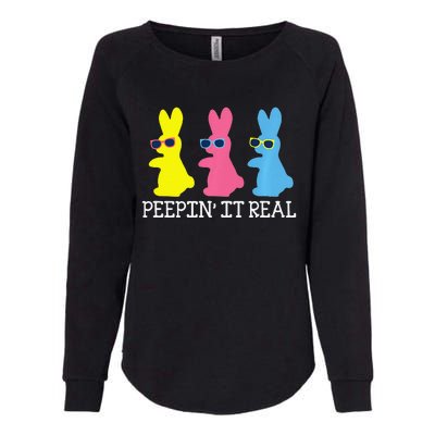 Peepin' It Real Colorful Easter Bunny Cool Gift Womens California Wash Sweatshirt