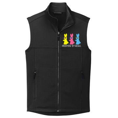 Peepin' It Real Colorful Easter Bunny Cool Gift Collective Smooth Fleece Vest