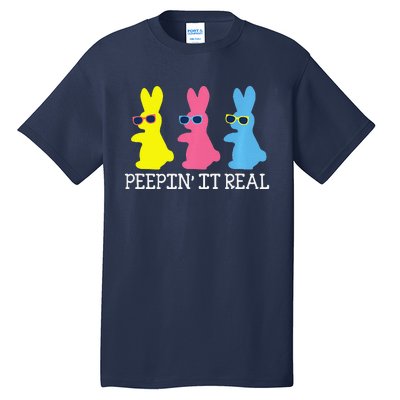 Peepin' It Real Colorful Easter Bunny Cool Gift Tall T-Shirt